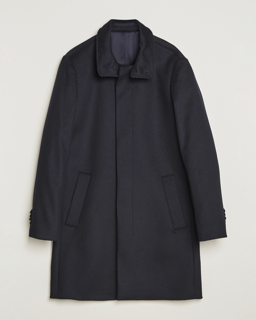 Heren | Jassen | Tiger of Sweden | Aleric Wool/Cashmere Stand Up Coat Light Ink