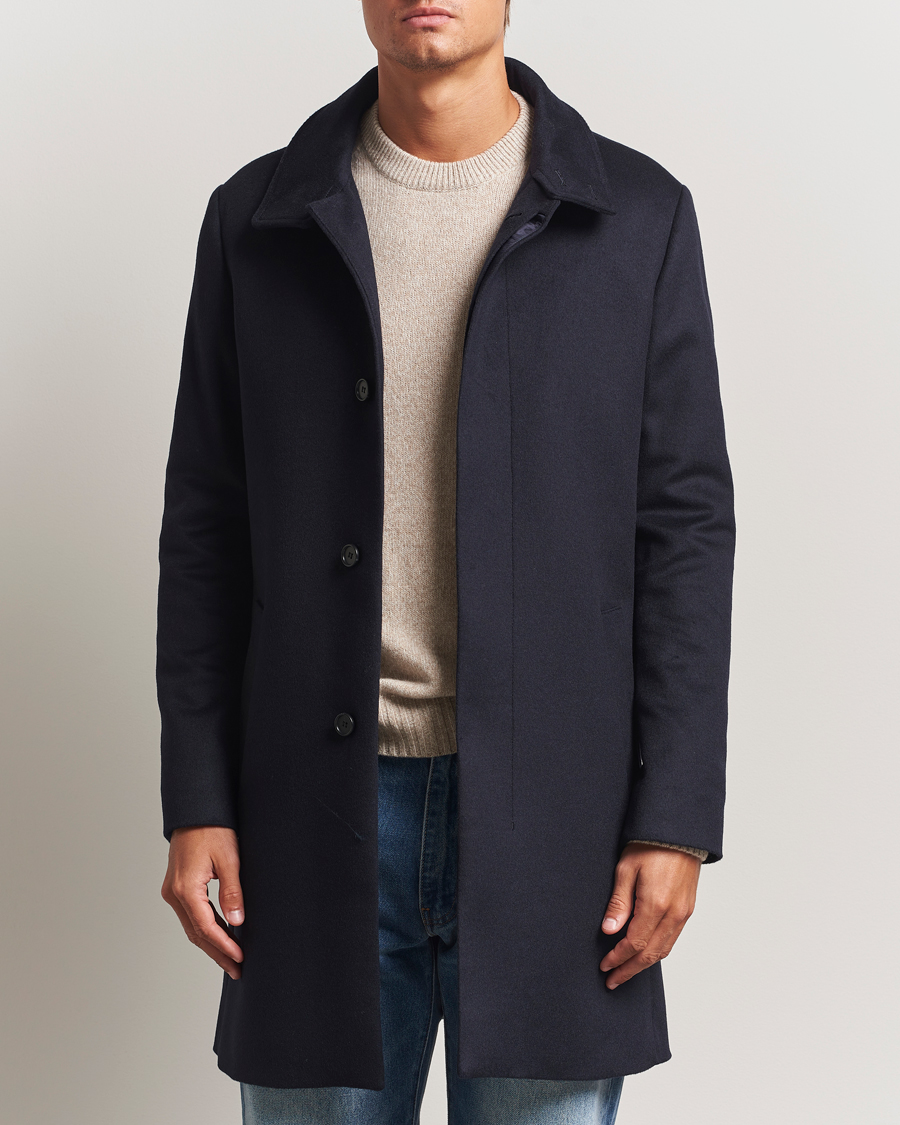 Heren | Jassen | Tiger of Sweden | Aleric Wool/Cashmere Stand Up Coat Light Ink