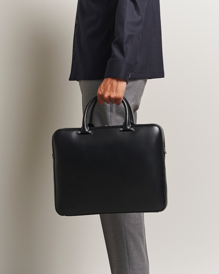 Heren | Tassen | Tiger of Sweden | Valise Smooth Leather Double Zip Briefcase Black