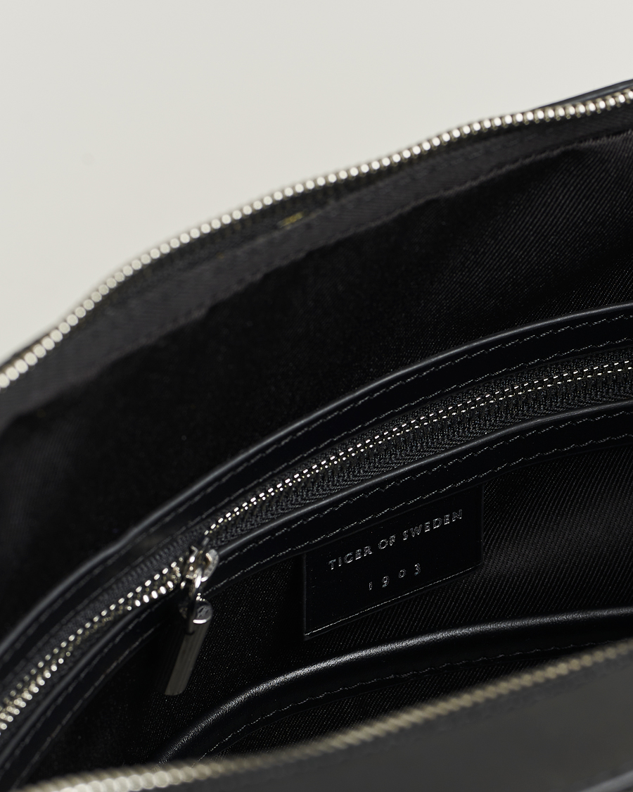 Heren | Tassen | Tiger of Sweden | Valise Smooth Leather Double Zip Briefcase Black