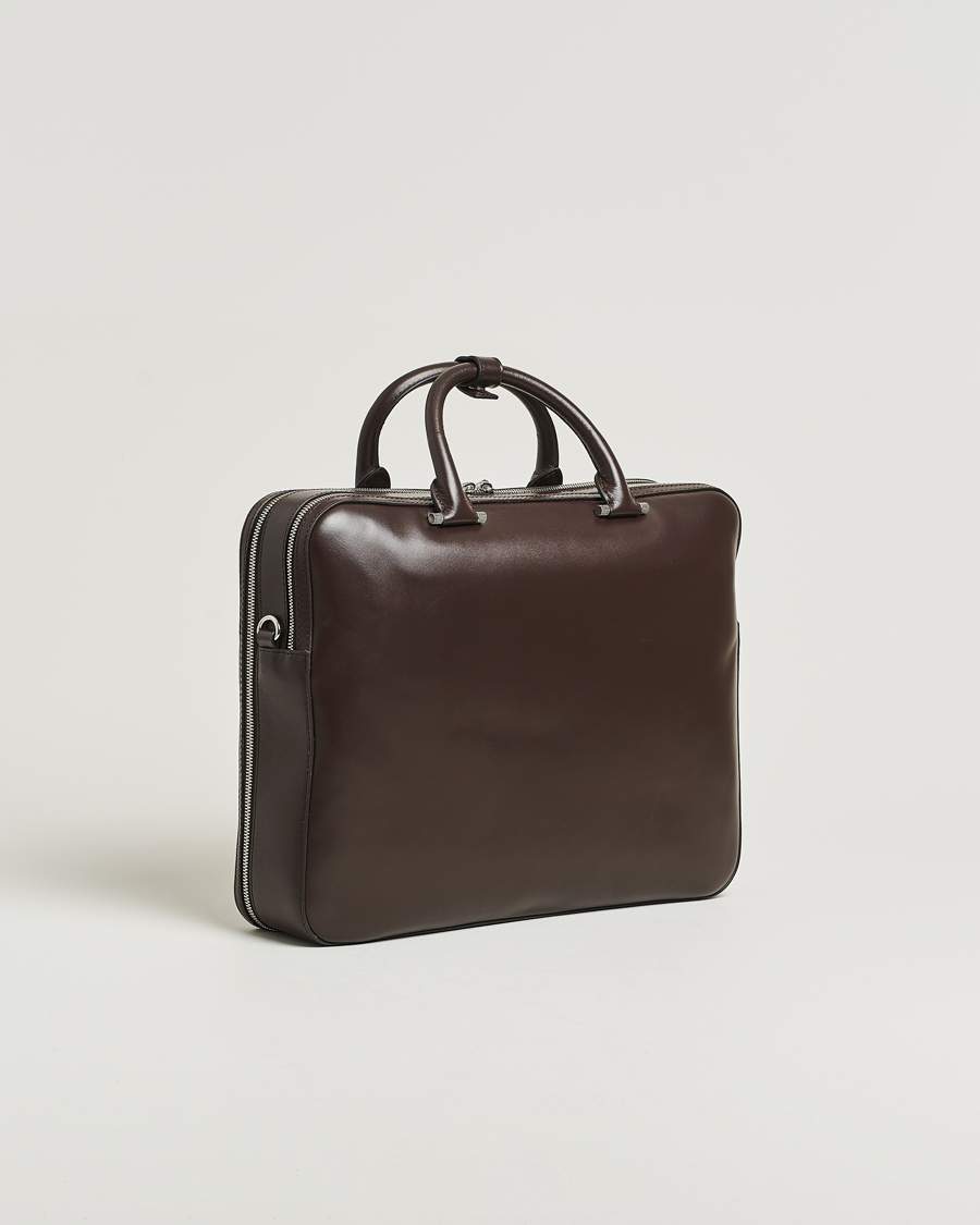 Heren | Tassen | Tiger of Sweden | Valise Smooth Leather Double Zip Briefcase Dark Brown