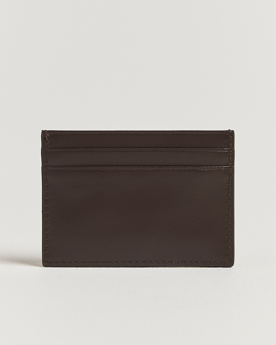 Heren | Portemonnees | Tiger of Sweden | Wake Grained Leather Card Holder Dark Brown