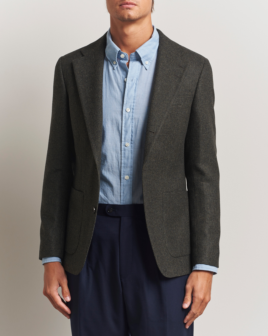 Heren | Blazers | Tiger of Sweden | Easer Wool Pepita Blazer Midnight Green