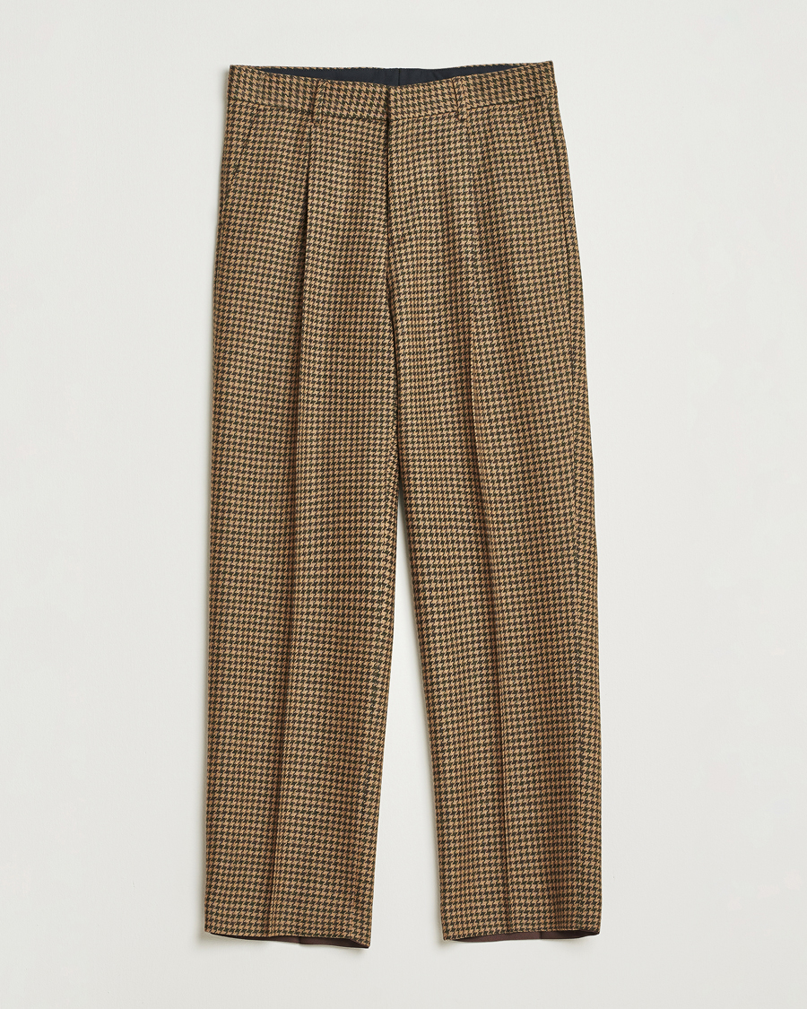 Heren | Broeken | Tiger of Sweden | Todne Swedish Wool Dogtooth Trousers Brown Olive