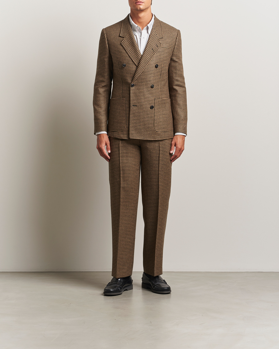 Heren | Broeken | Tiger of Sweden | Todne Swedish Wool Dogtooth Trousers Brown Olive