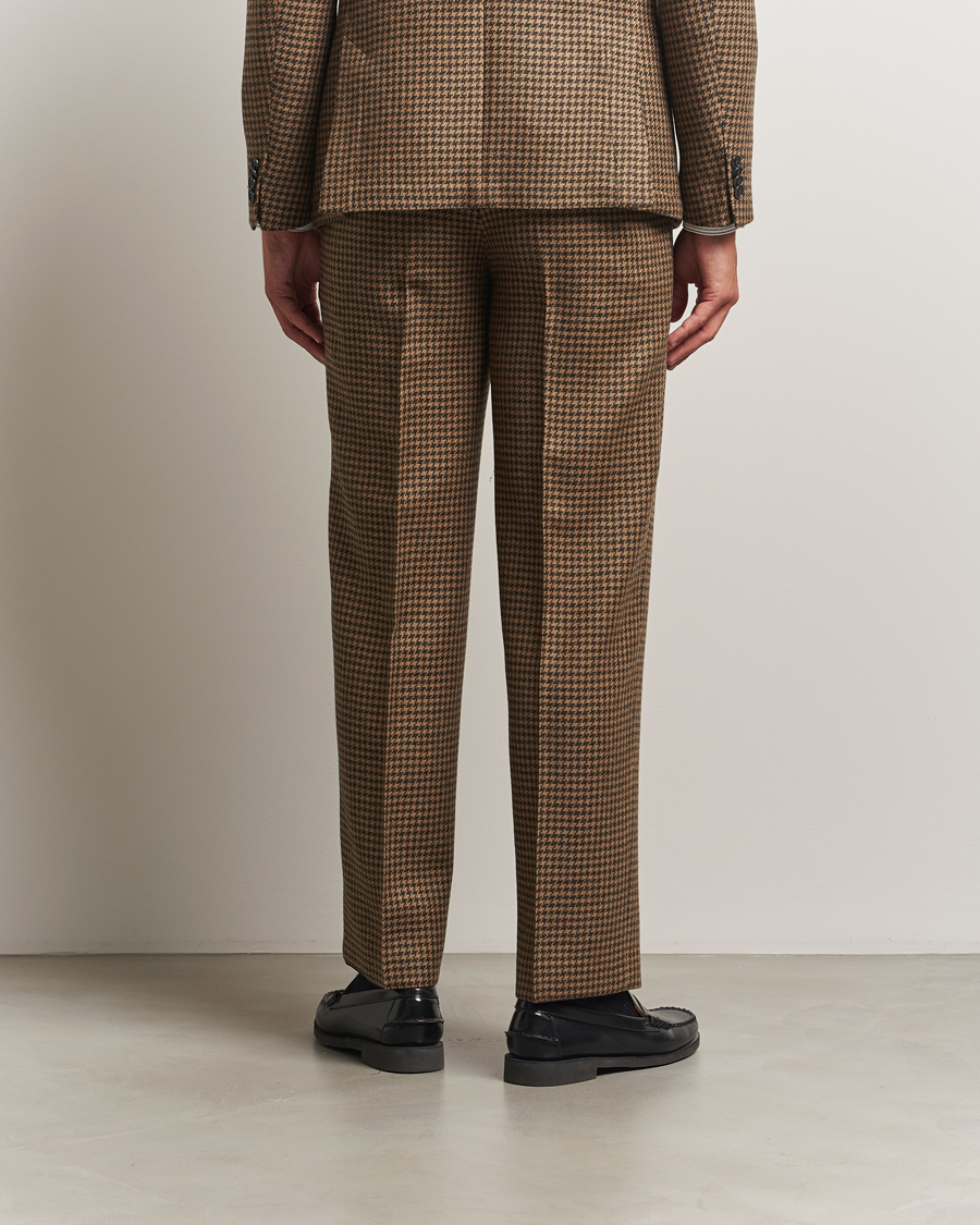 Heren | Broeken | Tiger of Sweden | Todne Swedish Wool Dogtooth Trousers Brown Olive