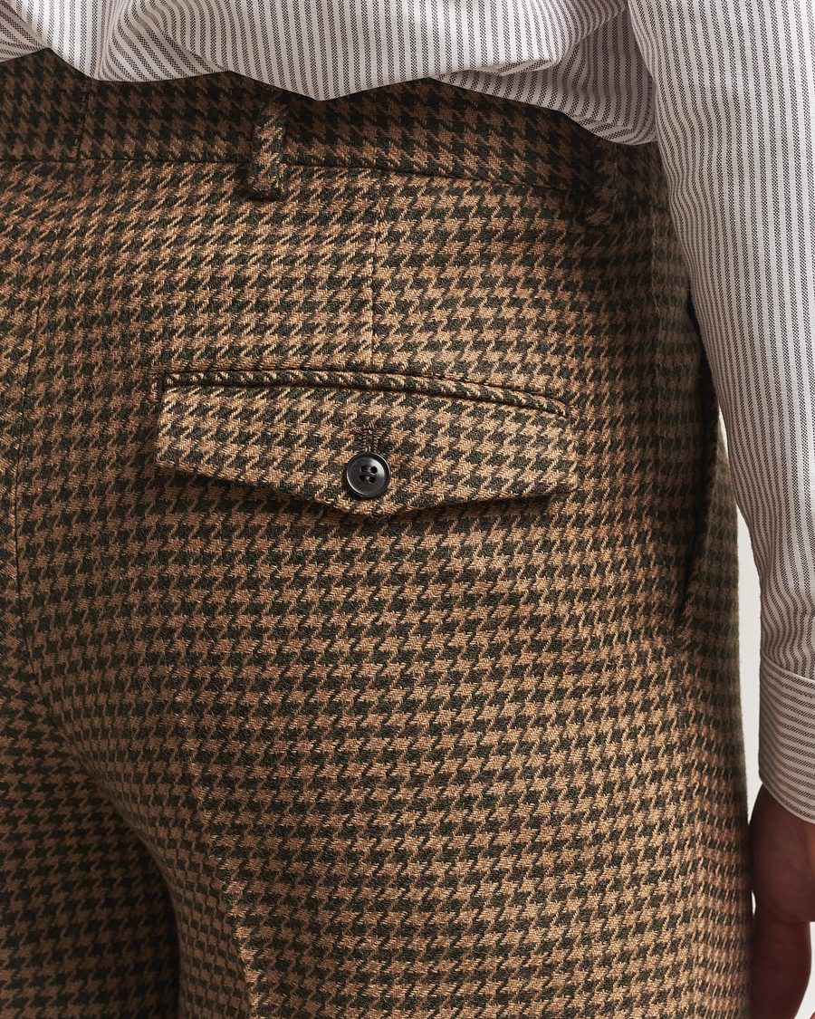 Heren | Broeken | Tiger of Sweden | Todne Swedish Wool Dogtooth Trousers Brown Olive