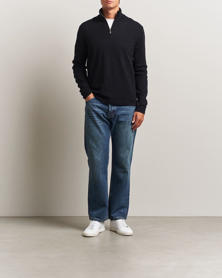 Heren | Truien | Tiger of Sweden | Travis Wool/Cashmere Half Zip Black