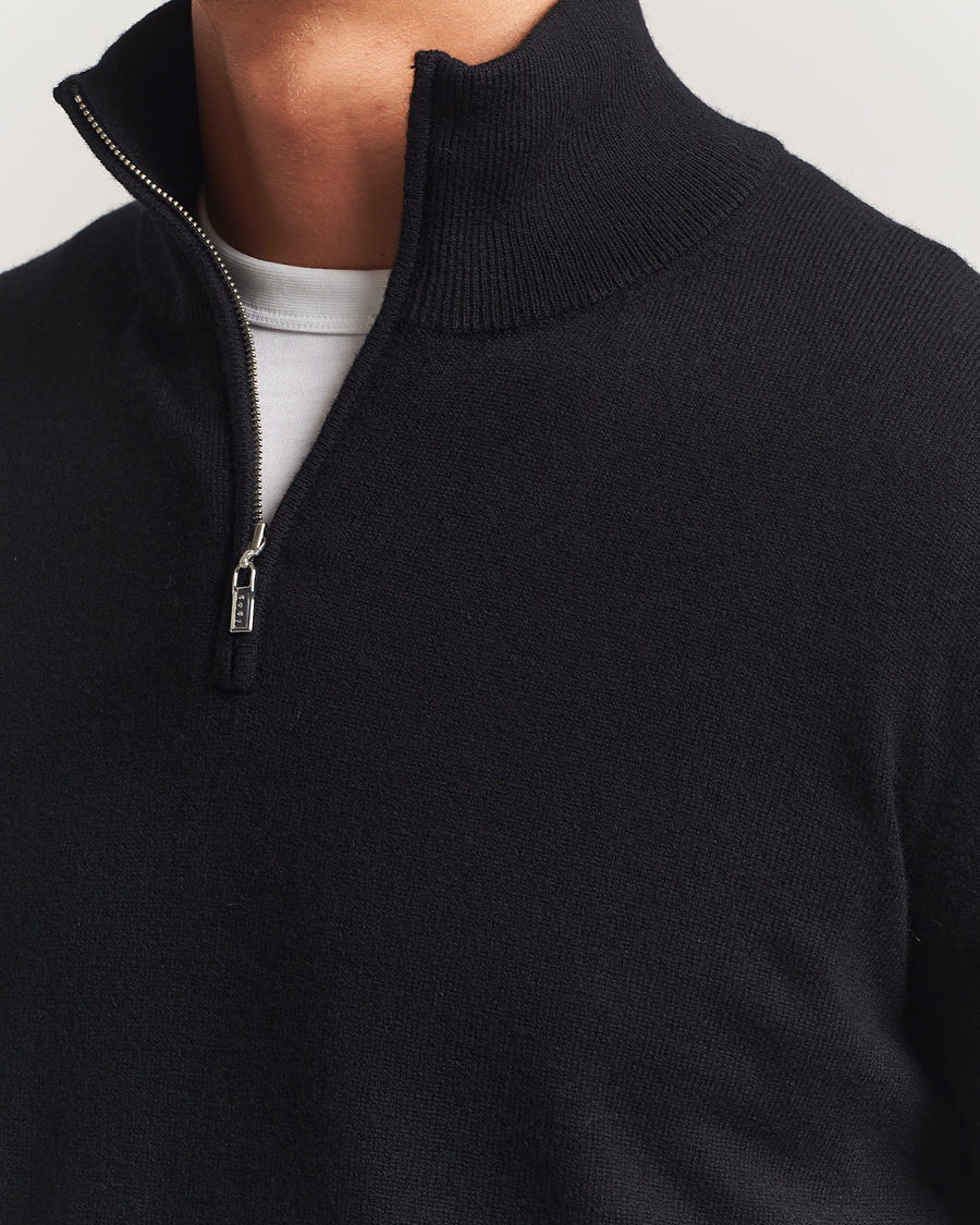 Heren | Truien | Tiger of Sweden | Travis Wool/Cashmere Half Zip Black