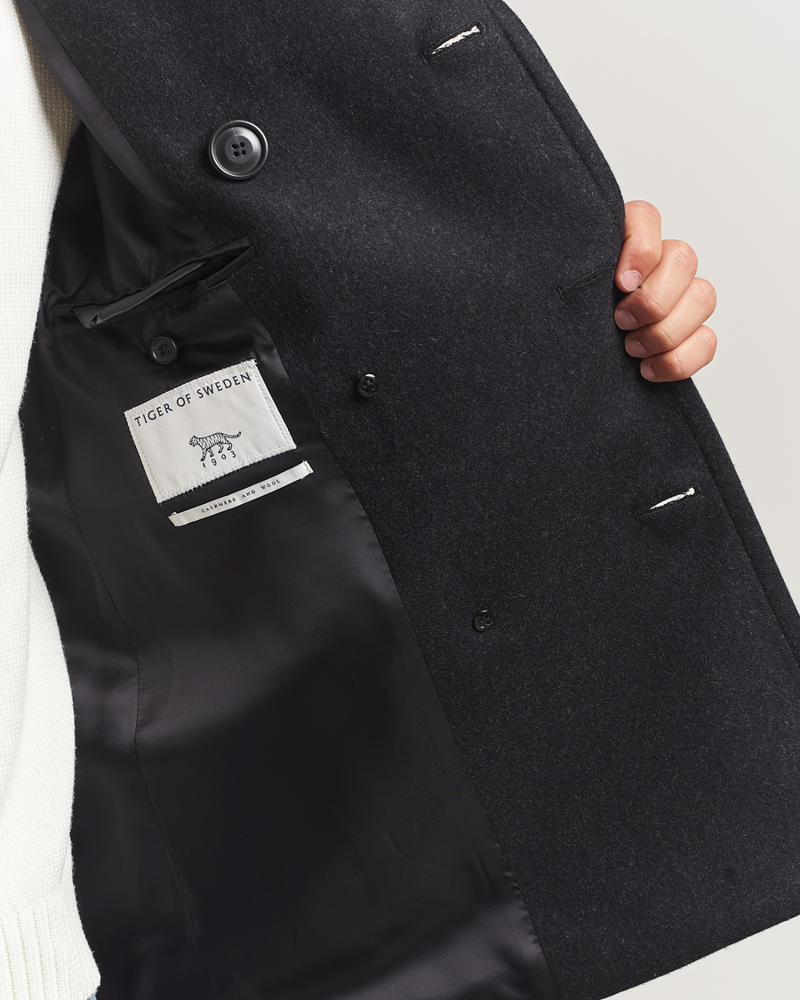 Heren | Jassen | Tiger of Sweden | Mahler Wool/Cashmere Peacoat Charcoal