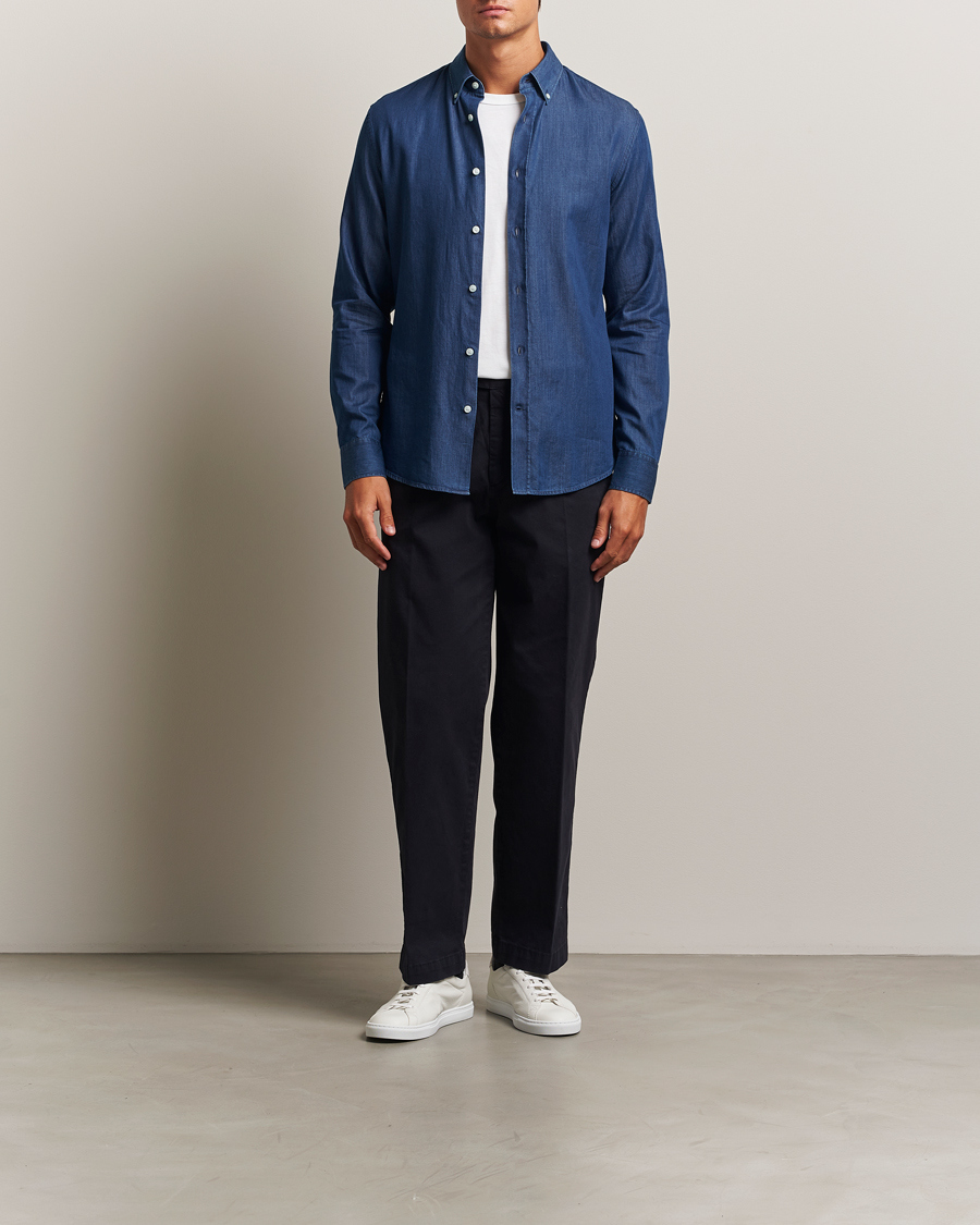 Heren | Overhemden | Tiger of Sweden | Adley Slim Fit Denim Shirt Medium Blue