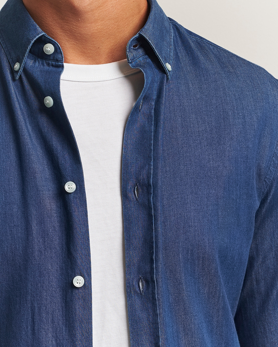 Heren | Overhemden | Tiger of Sweden | Adley Slim Fit Denim Shirt Medium Blue