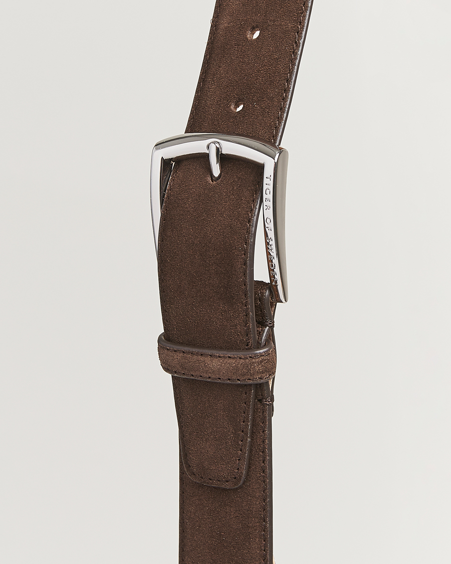 Heren | Riemen | Tiger of Sweden | Bergstroms Suede Belt Dark Brown