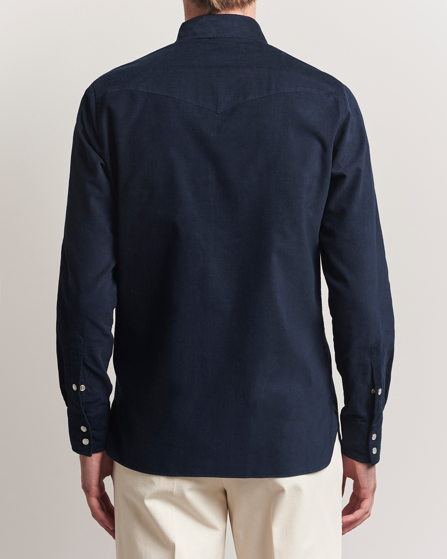 Heren | Overhemden | 100Hands | Western Cord Shirt Navy