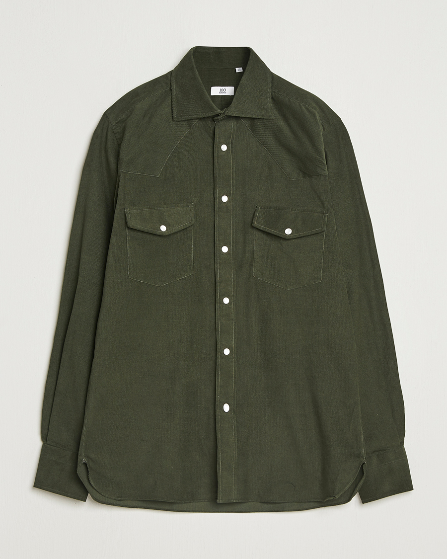 Heren | Overhemden | 100Hands | Western Cord Shirt Olive