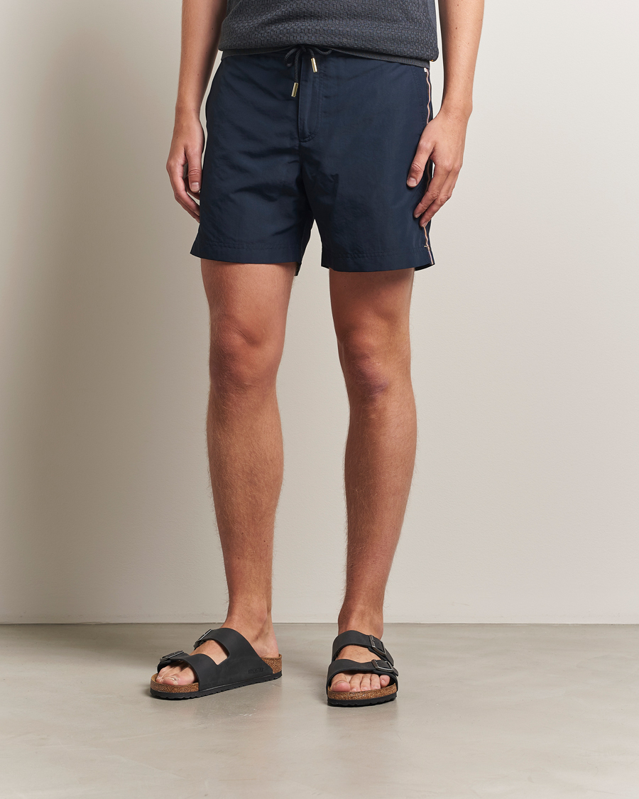 Heren | Zwembroek | Orlebar Brown | Bulldog Drawcord Stripe Swimshorts Night Iris
