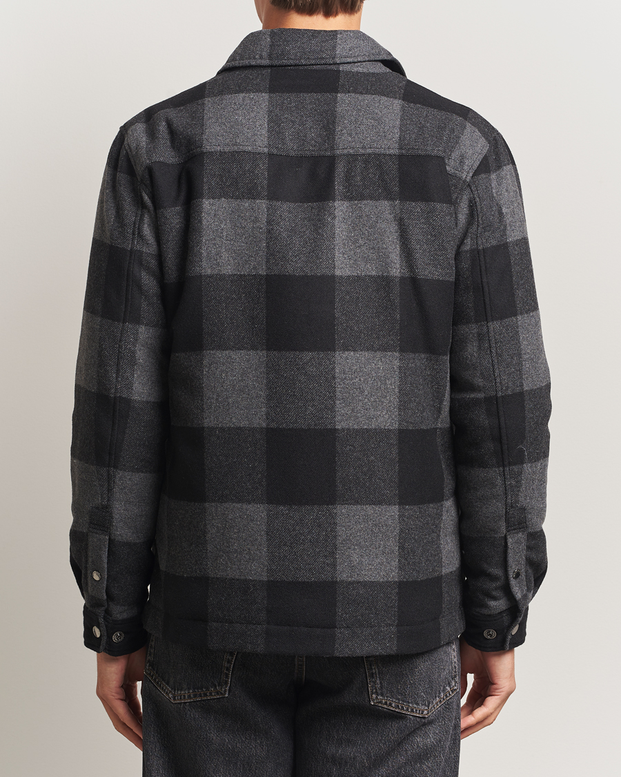 Heren | Jassen | Woolrich | Alaskan Melton Wool Shirt Jacket Charcoal Buffalo