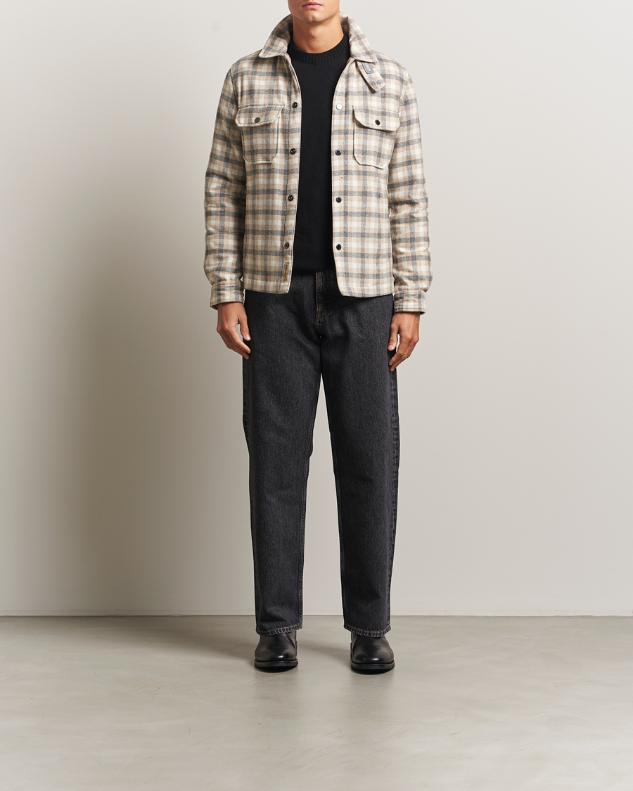 Heren | Jassen | Woolrich | Alaskan Melton Wool Shirt Jacket Oatmeal Check