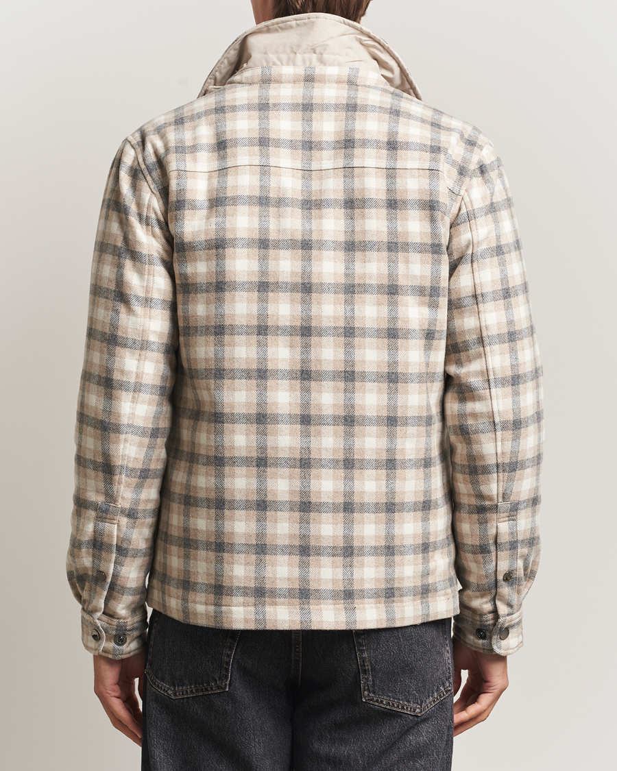Heren | Jassen | Woolrich | Alaskan Melton Wool Shirt Jacket Oatmeal Check