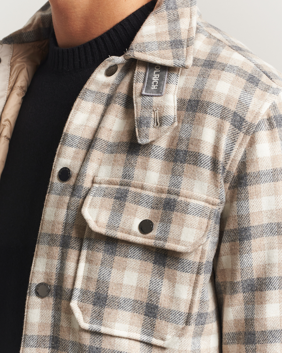 Heren | Jassen | Woolrich | Alaskan Melton Wool Shirt Jacket Oatmeal Check