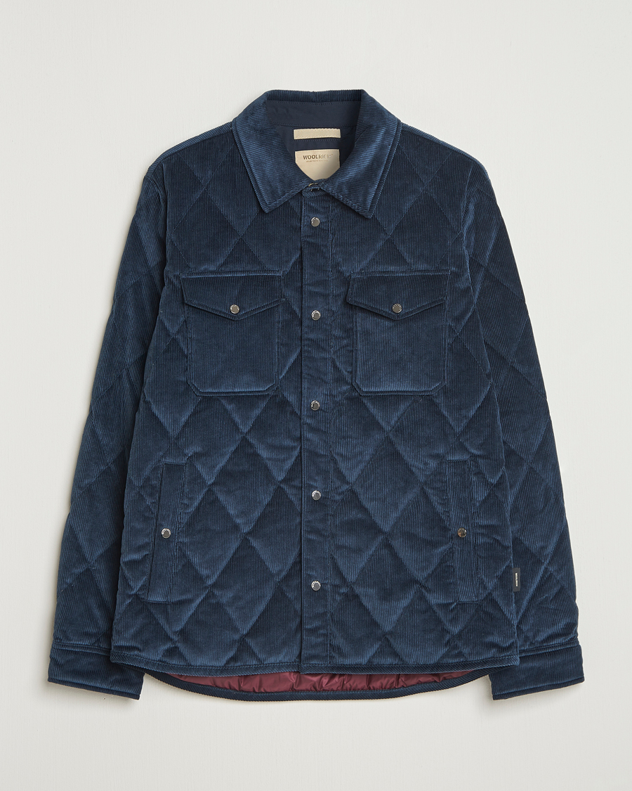 Heren | Jassen | Woolrich | Corduroy Alaskan Shirt Jacket Melton Blue