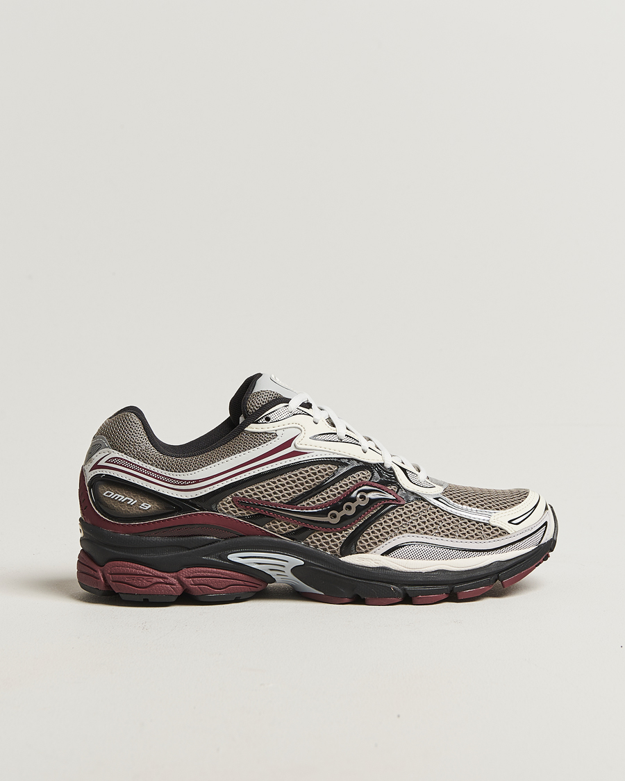 Heren | Sneakers | Saucony | Progrid Omni 9 Running Sneaker Tan/Maroon
