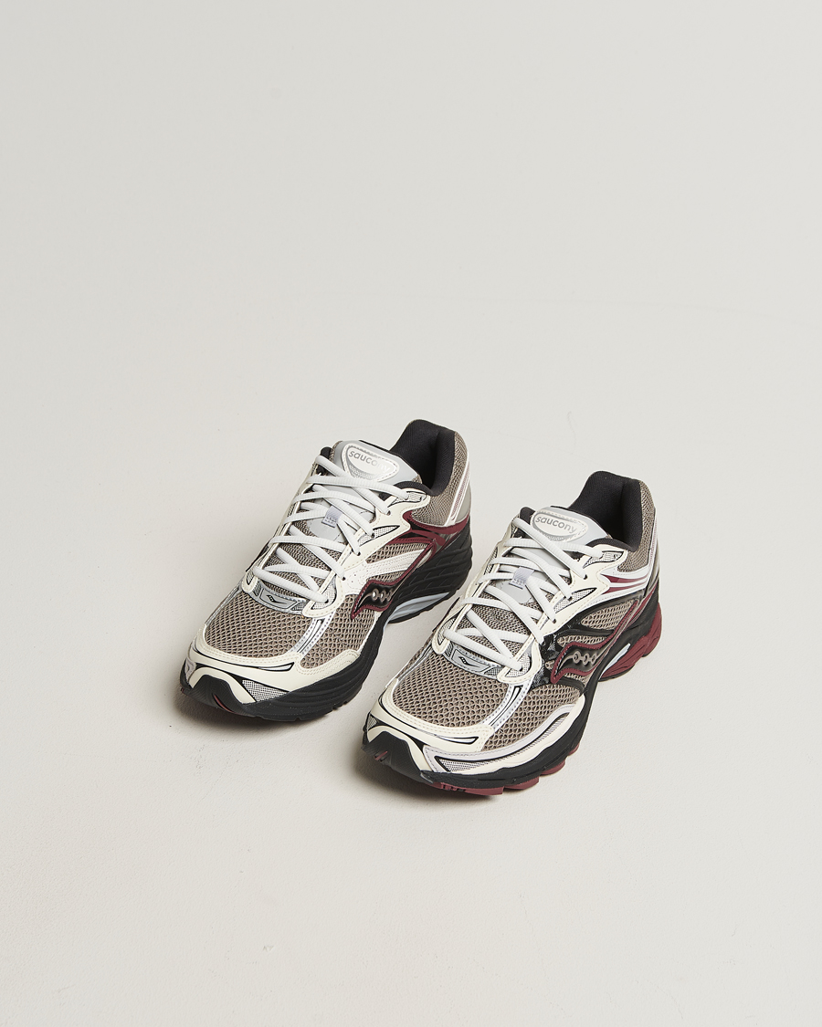 Heren | Sneakers | Saucony | Progrid Omni 9 Running Sneaker Tan/Maroon