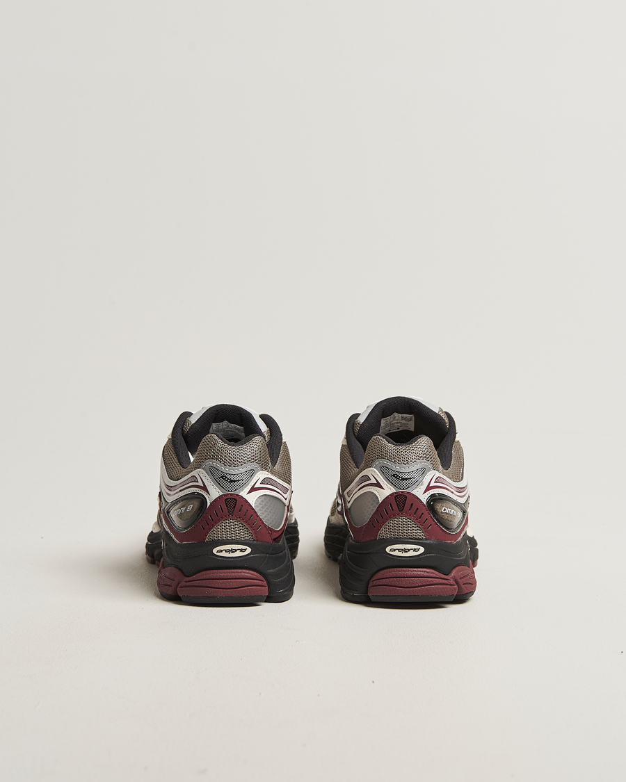 Heren | Sneakers | Saucony | Progrid Omni 9 Running Sneaker Tan/Maroon
