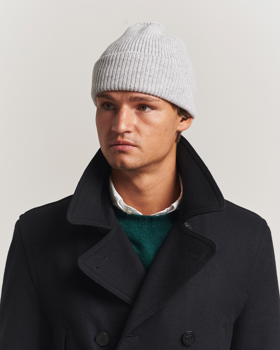 Heren | Mutsen | Robert Mackie | Clyde Lambswool Beanie Pearl Grey