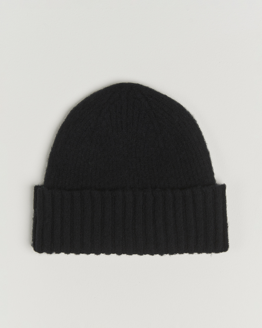 Heren | Mutsen | Robert Mackie | Rona Ribbed Shaggy Lambswool Beanie Black