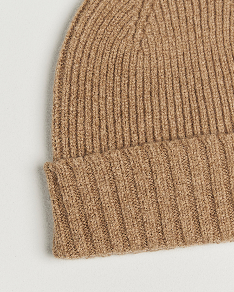 Heren | Mutsen | Robert Mackie | Kingswell Ribbed Wool/Cashmere Beanie Beige