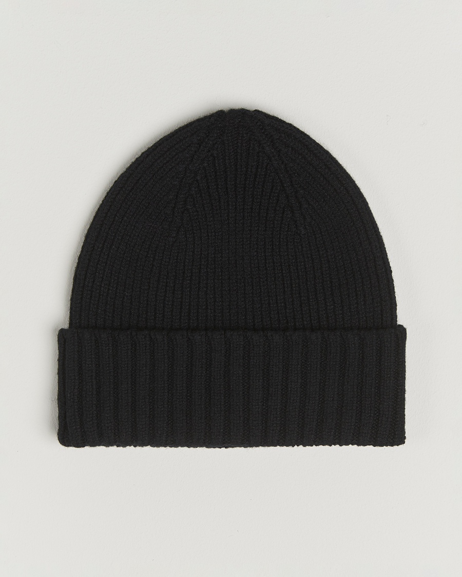 Heren | Mutsen | Robert Mackie | Kingswell Ribbed Wool/Cashmere Beanie Black