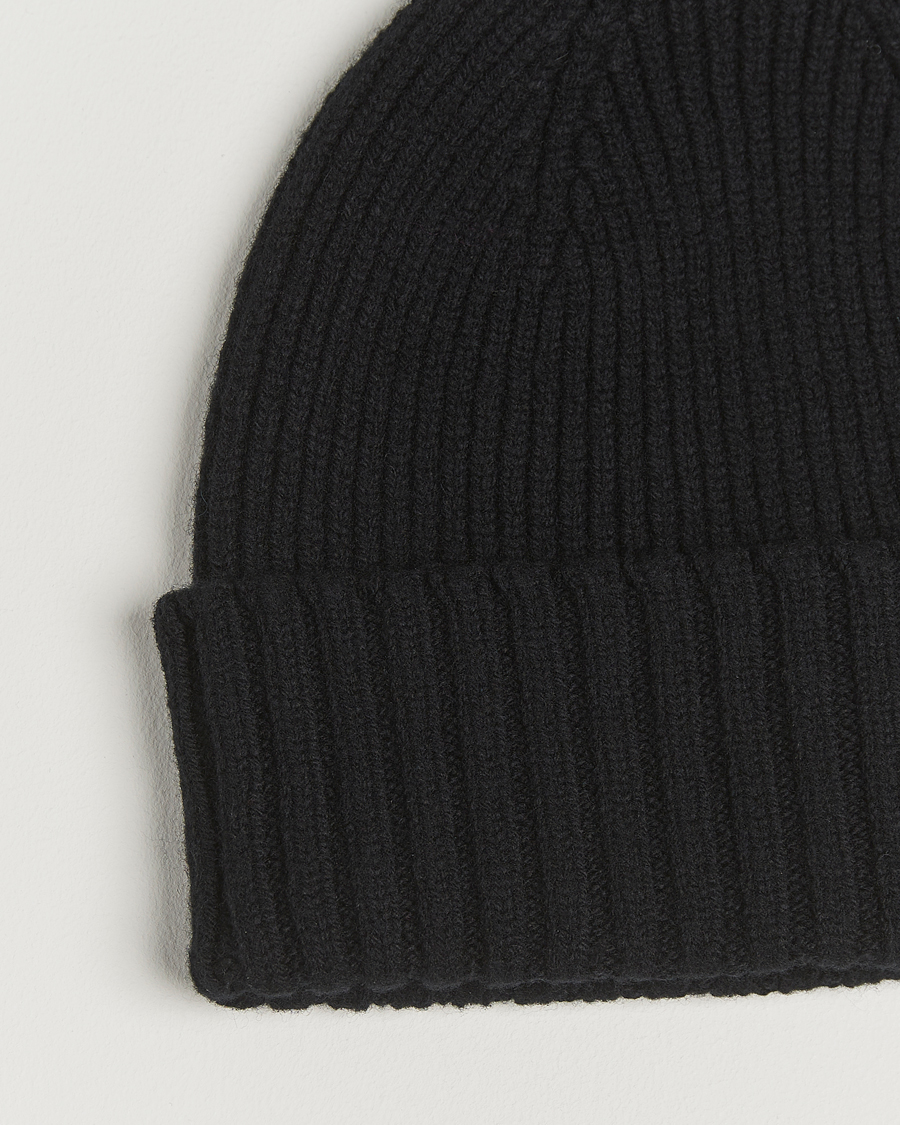 Heren | Mutsen | Robert Mackie | Kingswell Ribbed Wool/Cashmere Beanie Black