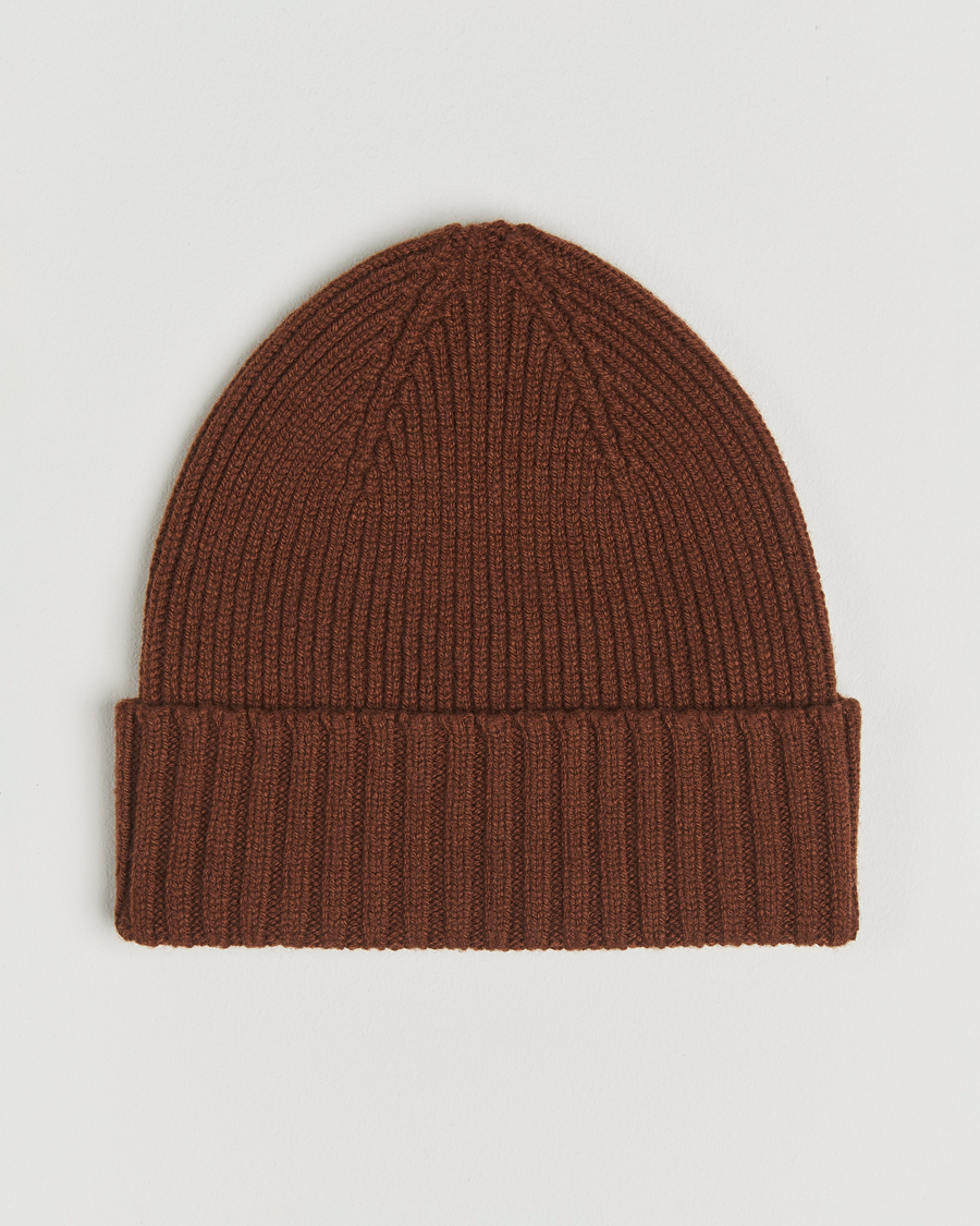 Heren | Mutsen | Robert Mackie | Kingswell Ribbed Wool/Cashmere Beanie Brown