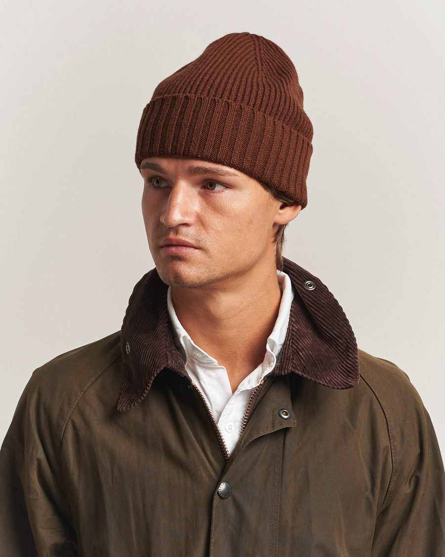 Heren | Mutsen | Robert Mackie | Kingswell Ribbed Wool/Cashmere Beanie Brown