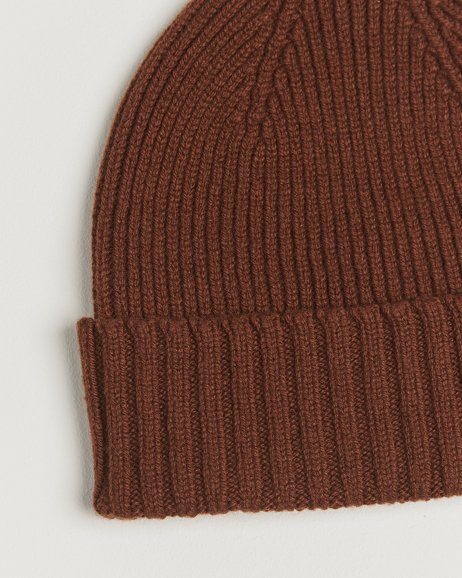 Heren | Mutsen | Robert Mackie | Kingswell Ribbed Wool/Cashmere Beanie Brown