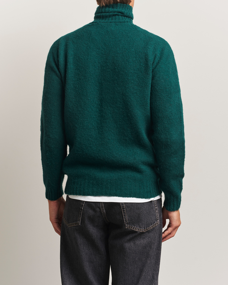 Heren | Truien | Harley Of Scotland | Brushed Supersoft Lambswool Rollneck Tartan