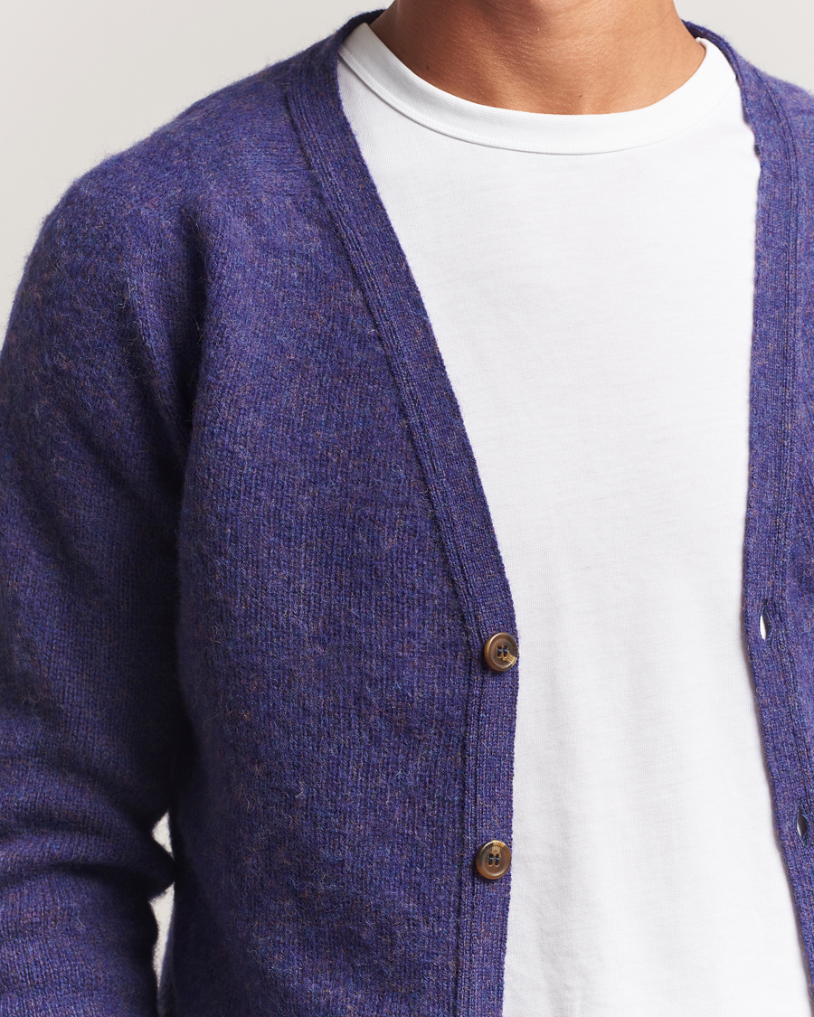 Heren | Truien | Harley Of Scotland | Brushed Supersoft Lambswool Cardigan Iris