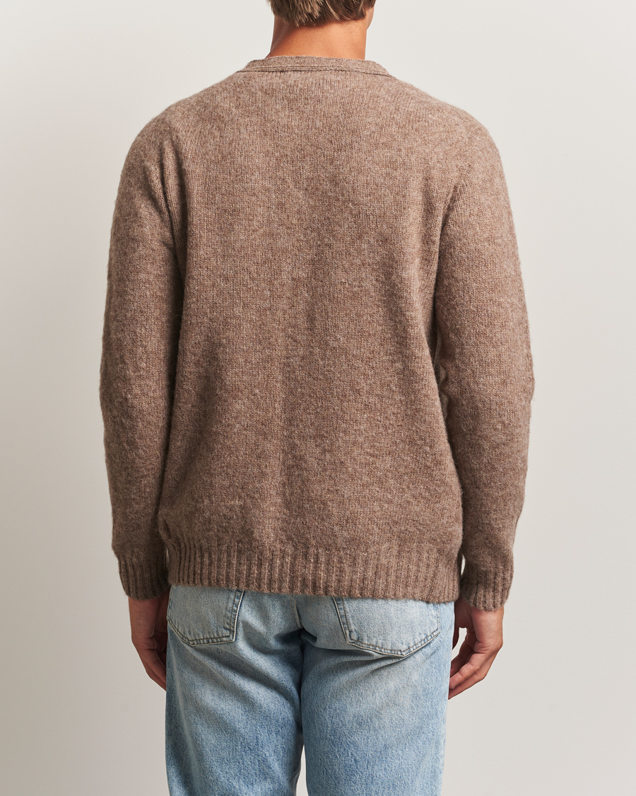 Heren | Truien | Harley Of Scotland | Brushed Supersoft Lambswool Cardigan Tundra