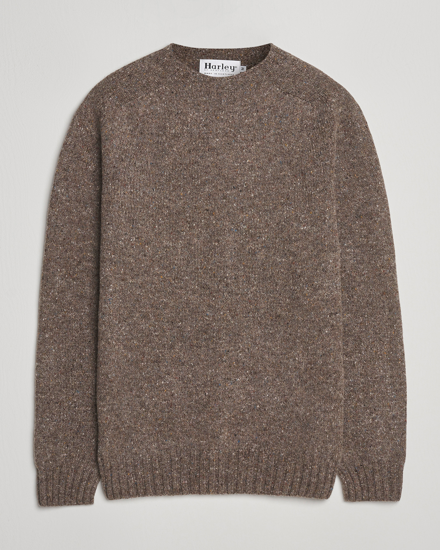Heren | Truien | Harley Of Scotland | Donegal Wool Crewneck Brown