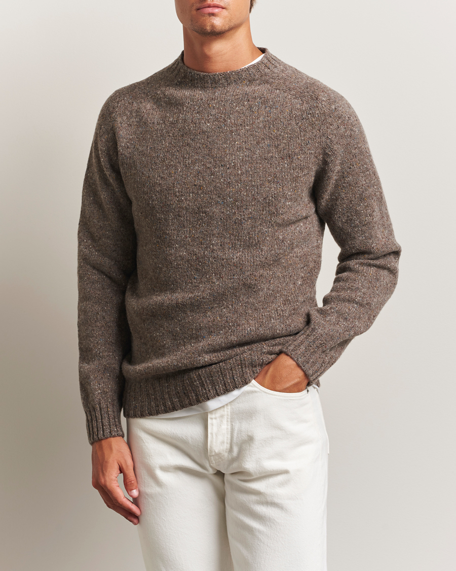 Heren | Truien | Harley Of Scotland | Donegal Wool Crewneck Brown