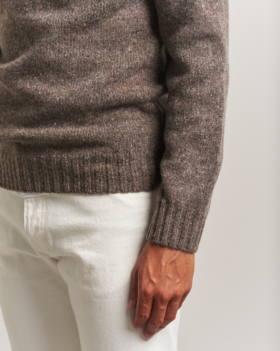 Heren | Truien | Harley Of Scotland | Donegal Wool Crewneck Brown