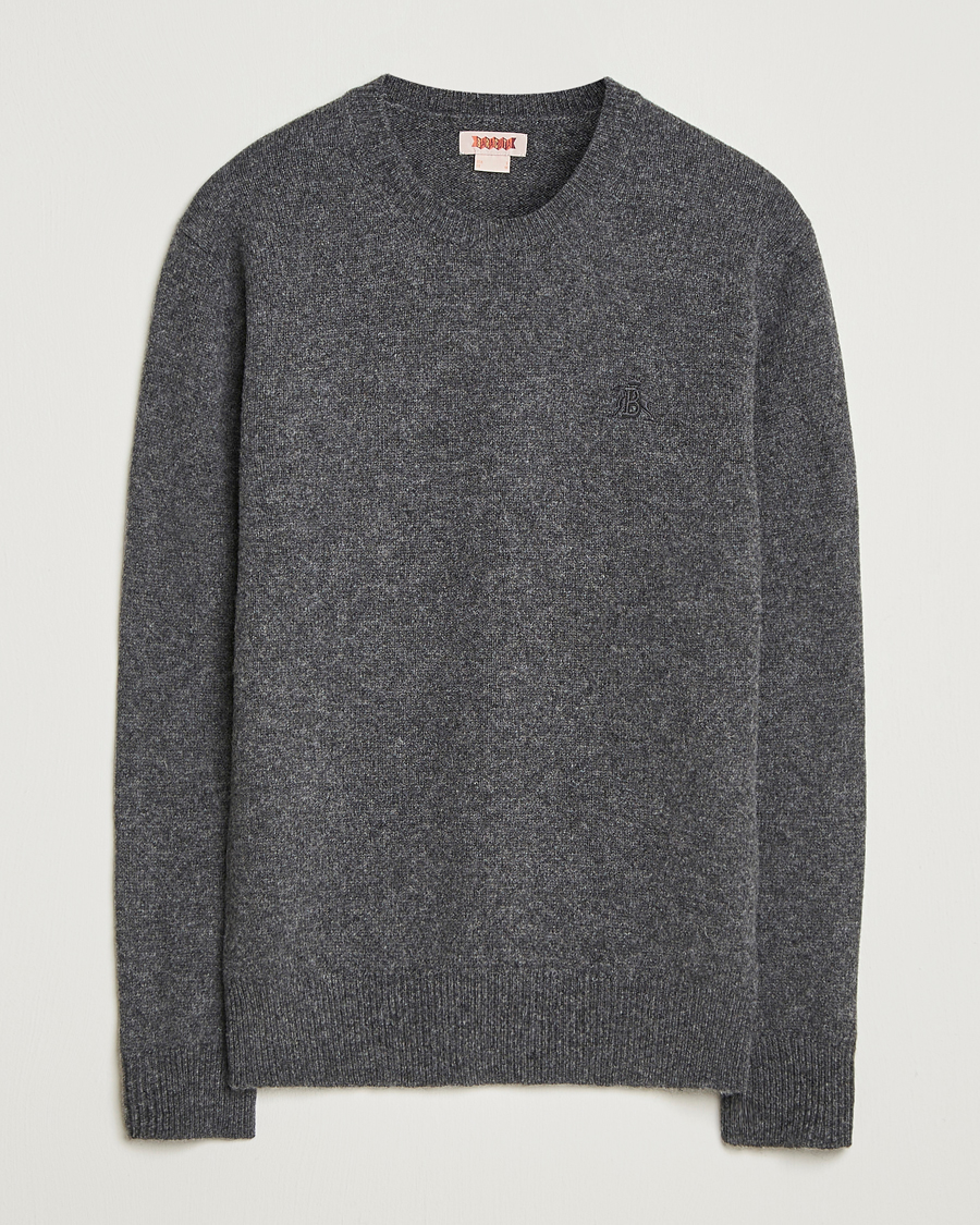 Heren | Truien | Baracuta | Shetland Virgin Wool Crew Neck Mid Grey