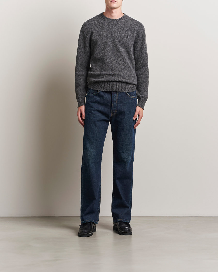 Heren | Truien | Baracuta | Shetland Virgin Wool Crew Neck Mid Grey