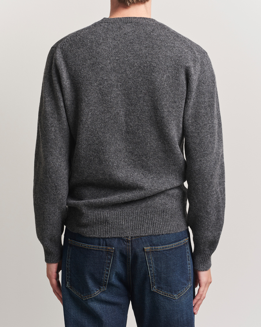 Heren | Truien | Baracuta | Shetland Virgin Wool Crew Neck Mid Grey