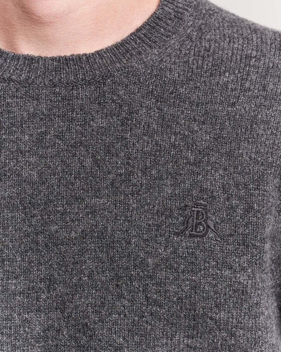Heren | Truien | Baracuta | Shetland Virgin Wool Crew Neck Mid Grey
