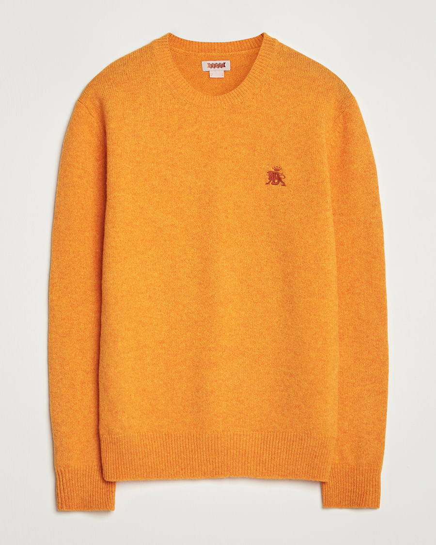Heren | Truien | Baracuta | Shetland Virgin Wool Crew Neck Orange