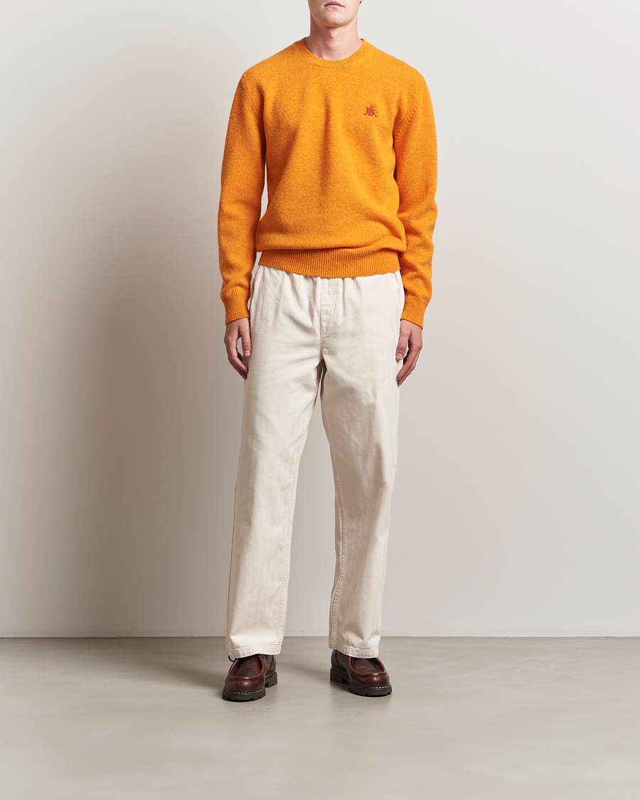 Heren | Truien | Baracuta | Shetland Virgin Wool Crew Neck Orange
