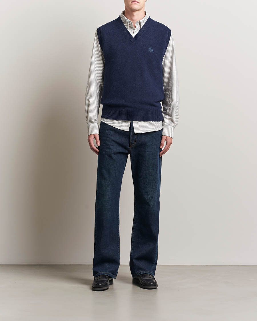 Heren | Truien | Baracuta | Shetland Virgin Wool Vest Navy