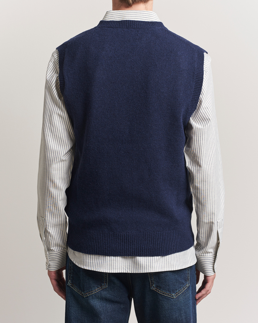 Heren | Truien | Baracuta | Shetland Virgin Wool Vest Navy